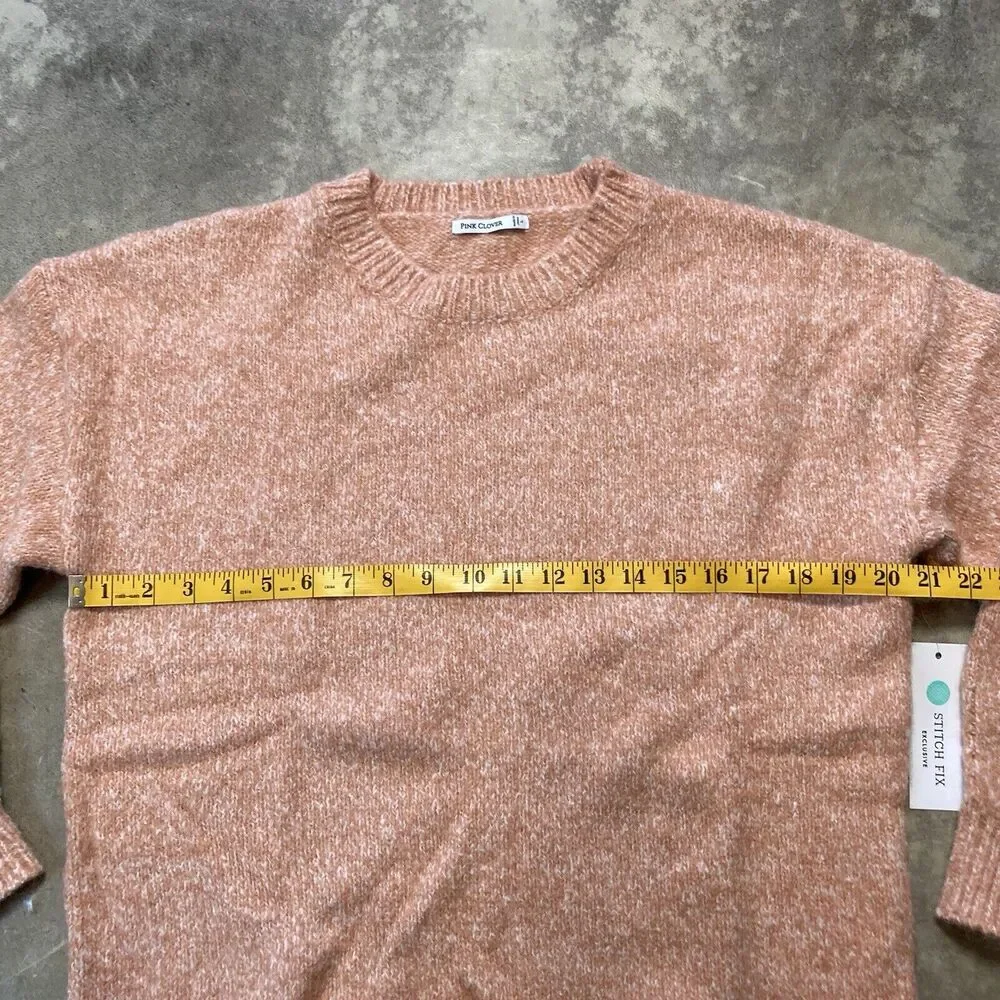Pink Clover Sweater Womens Large Etienne Long Sleeve Orange Soft Cozy‎